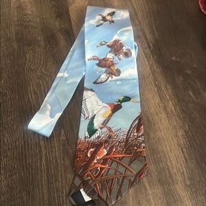 Field & Stream Light Blue Tie with Duck Design